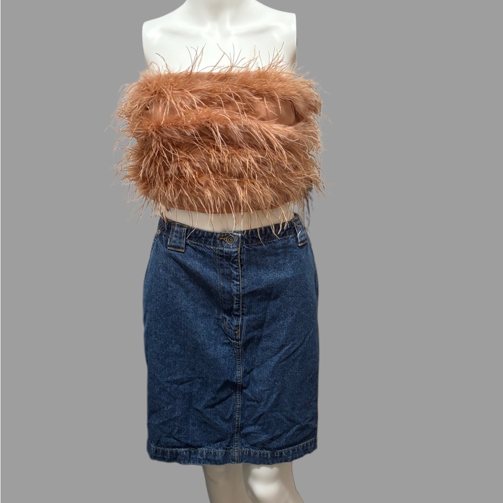Blush Faux Fur Bandeau Top
